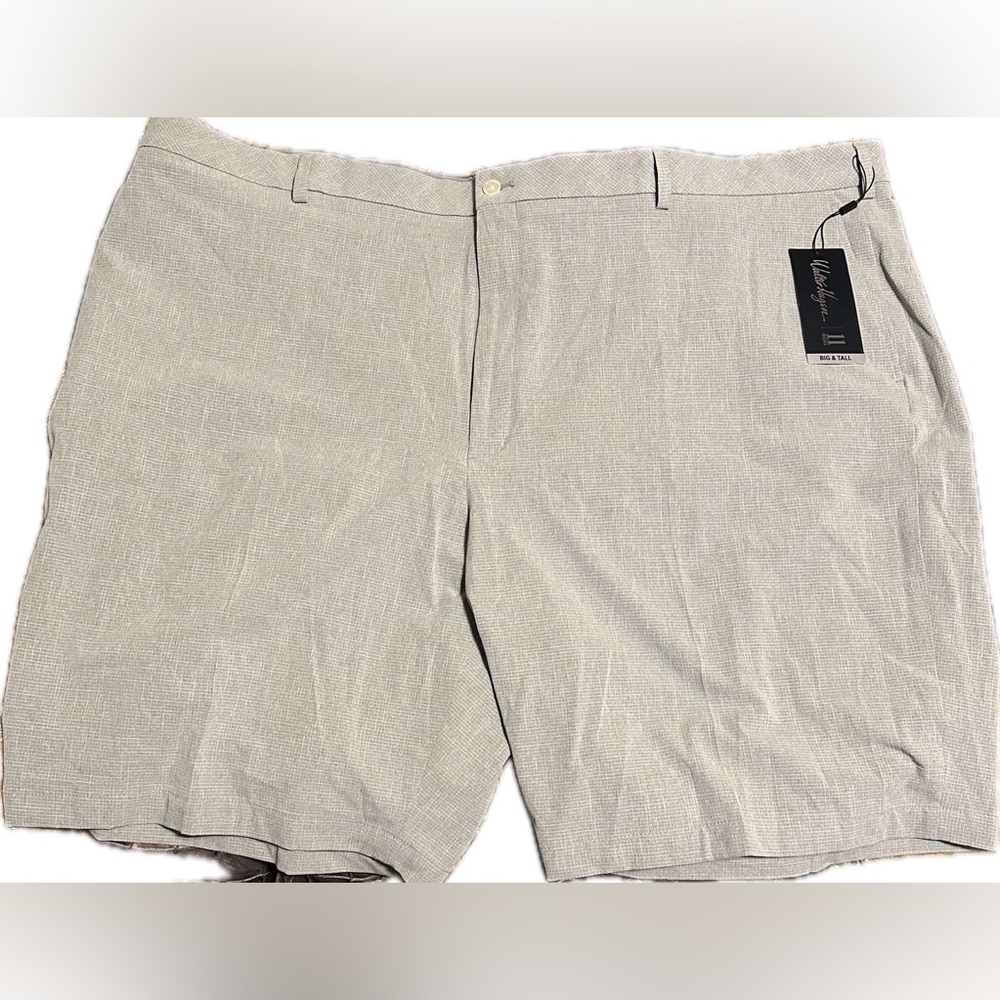 NWT Walter Hagen Perfect 11 Golf Shorts, textured grid, Mid Grey color, HydroDri